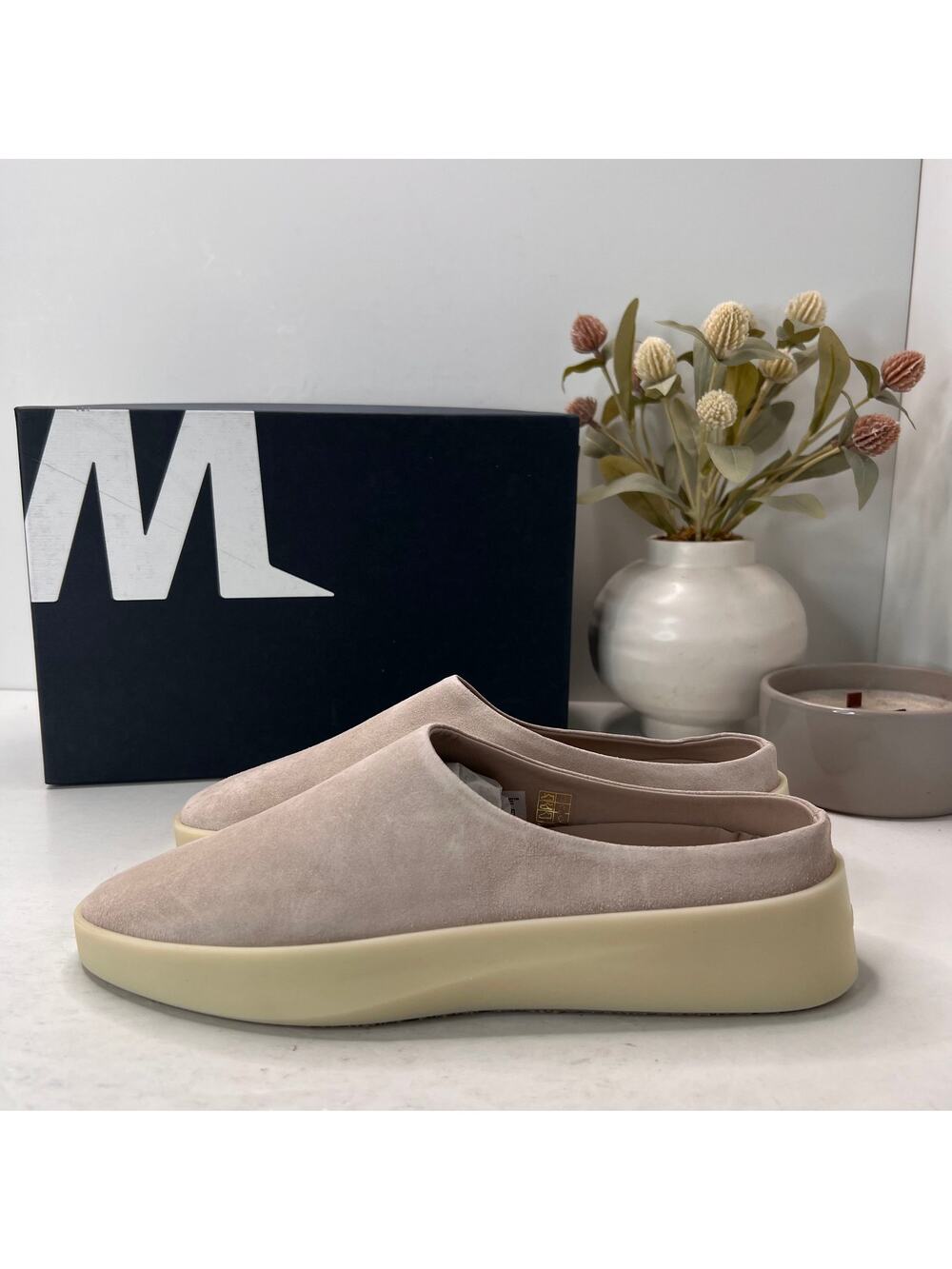Wolf & Shepherd Shoes Cruise Mule Fair Slip On Gray/Vanilla Men 7.5/Women 9 NWB